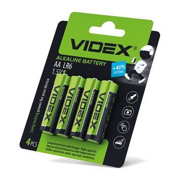 Батарейка лужна Videx LR6/AA 4шт LR66 фото