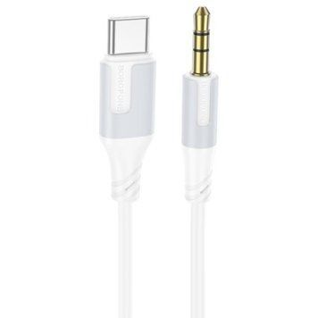 Кабель AUX Borofone BL19 3.5mm(male) - Type-C(male) 1m (Білий) BL19 фото