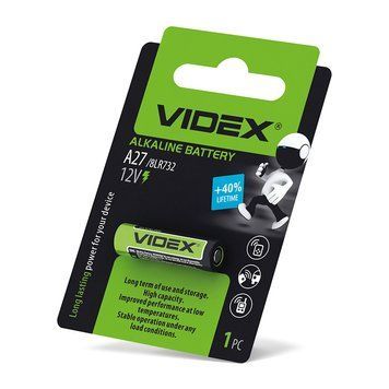 Батарейка лужна Videx А27 1шт  А27 фото