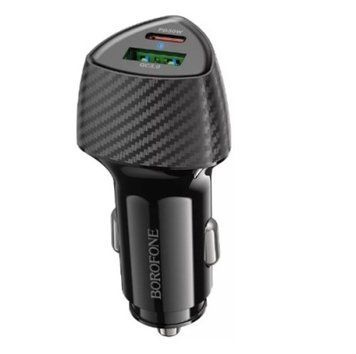 Автомобильное зарядное устройство Borofone BZ31C 1Type-C/30W/PD + 1USB/18W/QC3.0 (Черный) BZ31C  фото