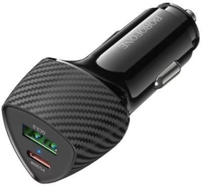 Автомобільний Зарядний Пристрій Borofone BZ31C 1Type-C/30W/PD + 1USB/18W/QC3.0 (Чорний) BZ31C  фото