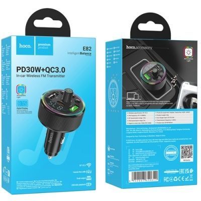 FM Модулятор Hoco E82 (PD30W+QC3.0) (Чорний) E82 фото