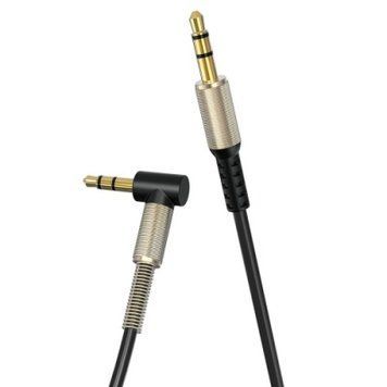 Кабель AUX SkyDolphin SR08 Spring Wire 3.5mm/1m (Чорний) SR08 фото