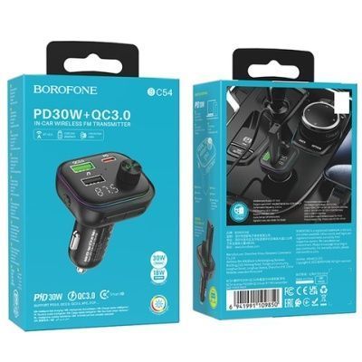 FM Модулятор Borofone BC54 PD20W+QC3.0 (Чорний) BC54 фото