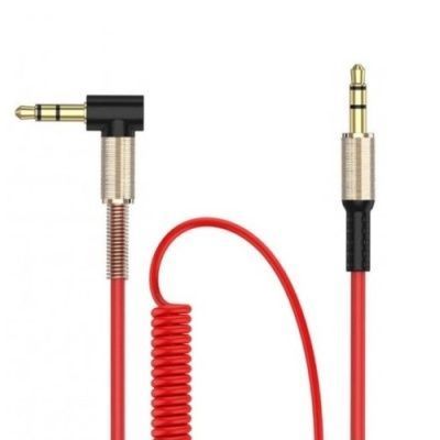 Кабель AUX SkyDolphin SR08 Spring Wire 3.5mm/1m (Черный) SR08 фото