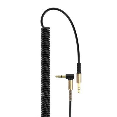 Кабель AUX SkyDolphin SR08 Spring Wire 3.5mm/1m (Черный) SR08 фото