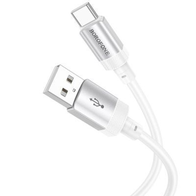 Кабель Borofone BX108 Silicone USB - Type-C 3A/1m (Білий) 087946 фото