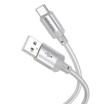 Кабель Borofone BX108 Silicone USB - Type-C 3A/1m (Білий) 087946 фото