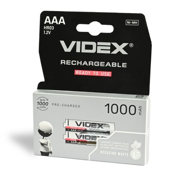 Аккумуляторы Videx HR03/AAA 1000mAh double blister/2шт AAA 1000mAh фото