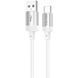 Кабель Borofone BX108 Silicone USB - Type-C 3A/1m (Білий) 087946 фото 1
