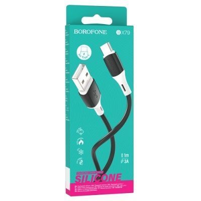 Кабель Borofone BX79 Silicone USB-Type-C 3.0A/1m (Черный) 089443 фото