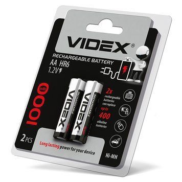 Акумулятори Videx HR6/AA 1000mAh double blister/2шт HR6 фото