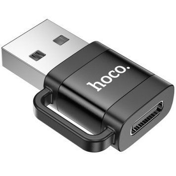 Перехідник Hoco UA31D USB2.0 - Type-C (Чорний) 088668 фото