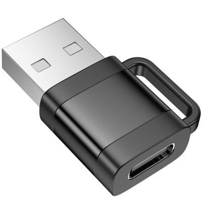 Перехідник Hoco UA31D USB2.0 - Type-C (Чорний) 088668 фото