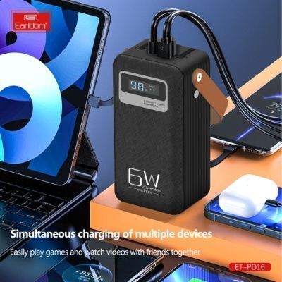 Power Bank Earldom ET-PD16 60000 mAh vs LED Lamp PD20W+QC3.0 22.5W PD16 фото