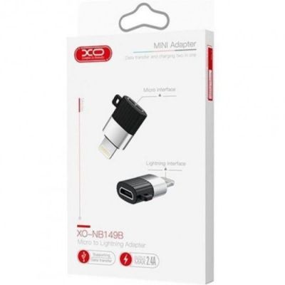 Переходник XO NB149B MicroUSB - Lightning (Черный) 061333 фото