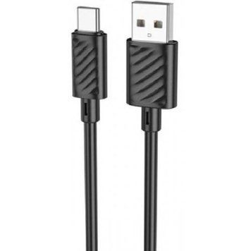 Кабель Hoco X88 Gratifield USB - Type-C 3A/1m (Чорний) 071683 фото