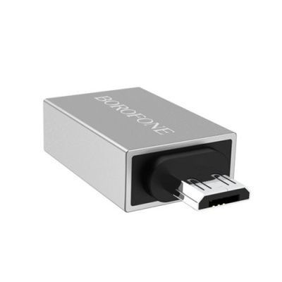 Переходник Borofone BV2 OTG USB 3.0 - MicroUSB (Стальной) 028281 фото
