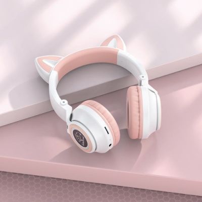 Bluetooth навушники накладні Borofone BO18 Cat (Білий) 067360 фото