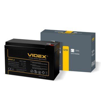 Акумулятор свинцево-кислотний Videx 6FM7.2 12V/7.2Ah color box 1 6FM7 фото