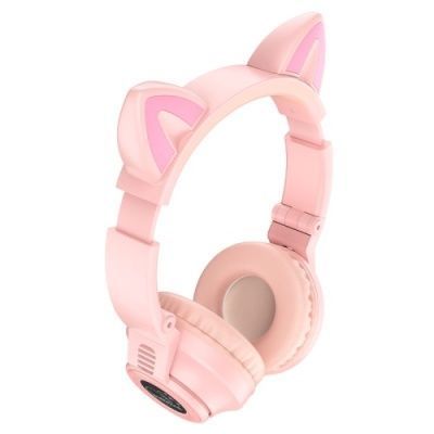 Bluetooth навушники накладні Borofone BO18 Cat (Рожевий) 067361 фото