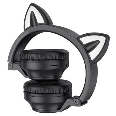 Bluetooth наушники накладные Borofone BO18 Cat (Черный) 064186 фото