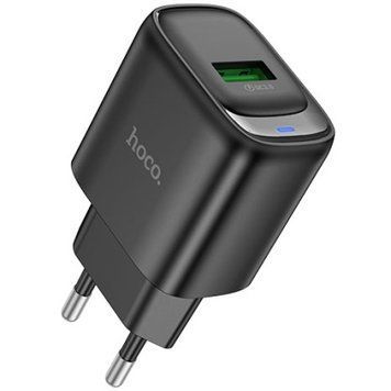 Мережевий Зарядний Пристрій Hoco C140A 1USB/18W/QC3.0 (Чорний) C140A фото