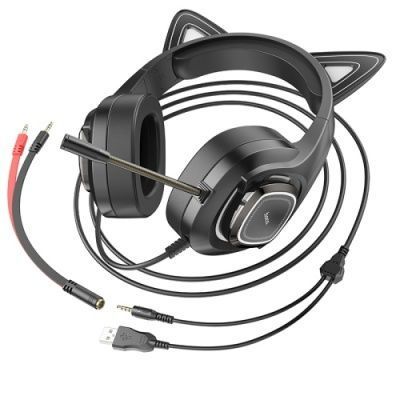 Навушники для комп'ютера Hoco W107 Cute Cat Ear (Рожевий) W1077 фото