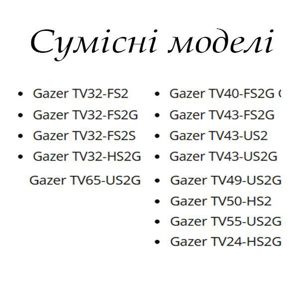 Пульт для телевізора Gazer TV43-US2G (універсальний) 1796797564 фото