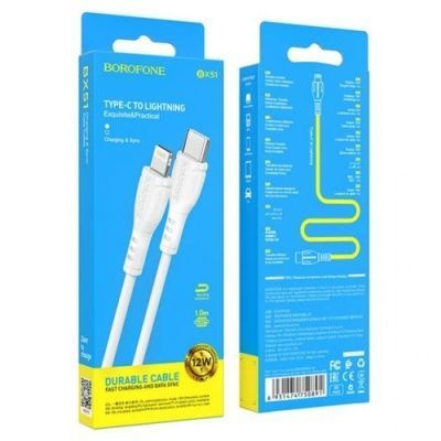 Кабель Borofone BX51 Type-C - Lightning 12W/3A/1m (Белый) BX51 фото